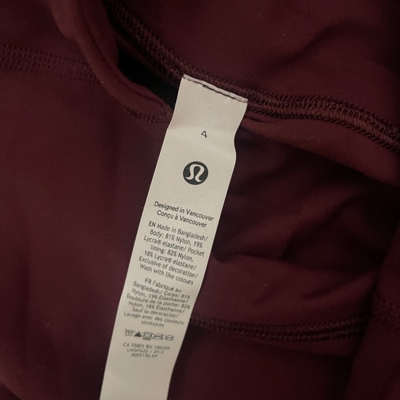 Lululemon Women SHR Groove Nulu Flared Pant Garnet Size 4 New With Tags - Picture 5 of 8